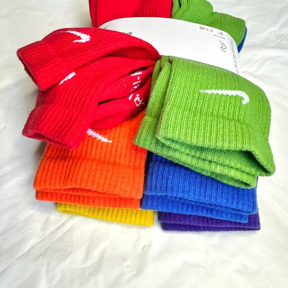 NEW 6 Pairs Nike Everyday Cotton Cushioned Men's 8-12 L Crew Socks White DRI-FIT - Picture 9 of 11